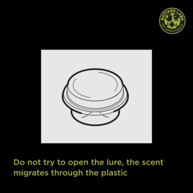 Non cercare di aprire l'esca, il profumo migra attraverso la plastica.
