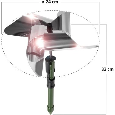 Girandole Scaccia-Uccelli Dimensioni