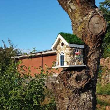 Casetta per Uccelli in Pietra Giardino