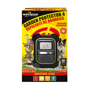 Garden Protector 4 con Flash | Repellente a Ultrasuoni per Animali