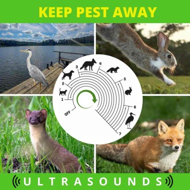 Garden Protector 4 con Flash | Repellente a Ultrasuoni per Animali