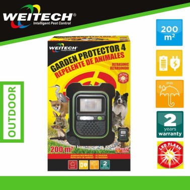 Garden Protector 4 con Flash | Repellente a Ultrasuoni per Animali