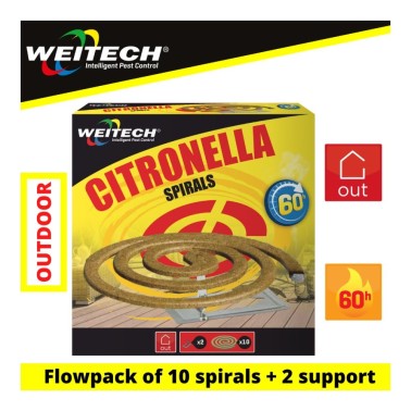 Spirali antizanzare alla citronella Weitech WK8021 | 60 ore