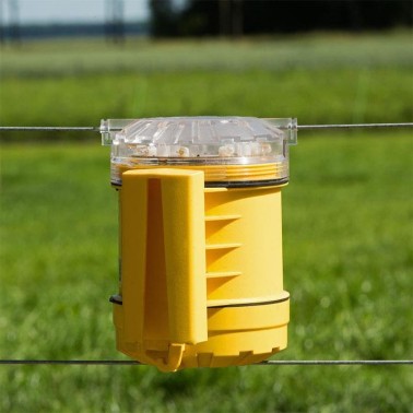 Zoom sull'Installazione di FoxLights su una Recinzione di Campo